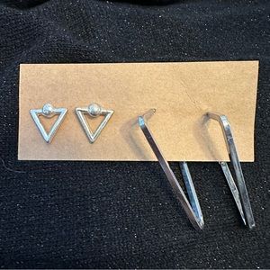 2 pairs triangle earrings